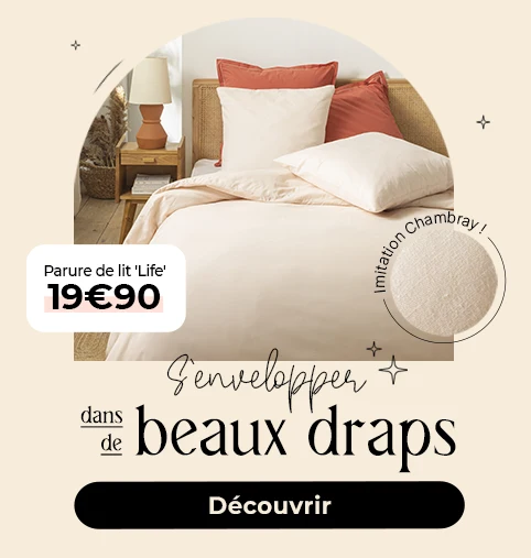 Draps-housses, oreillers & autre linge de lit pas chers. À partir de 3,99 €