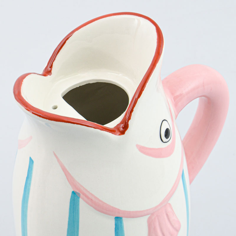 Pichet poisson 'Abyssal' bleu et rose 1,5L 