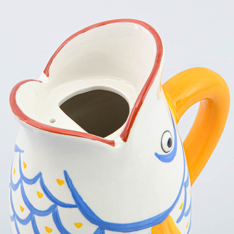 Pichet poisson 'Abyssal' bleu et rose 1,5L 