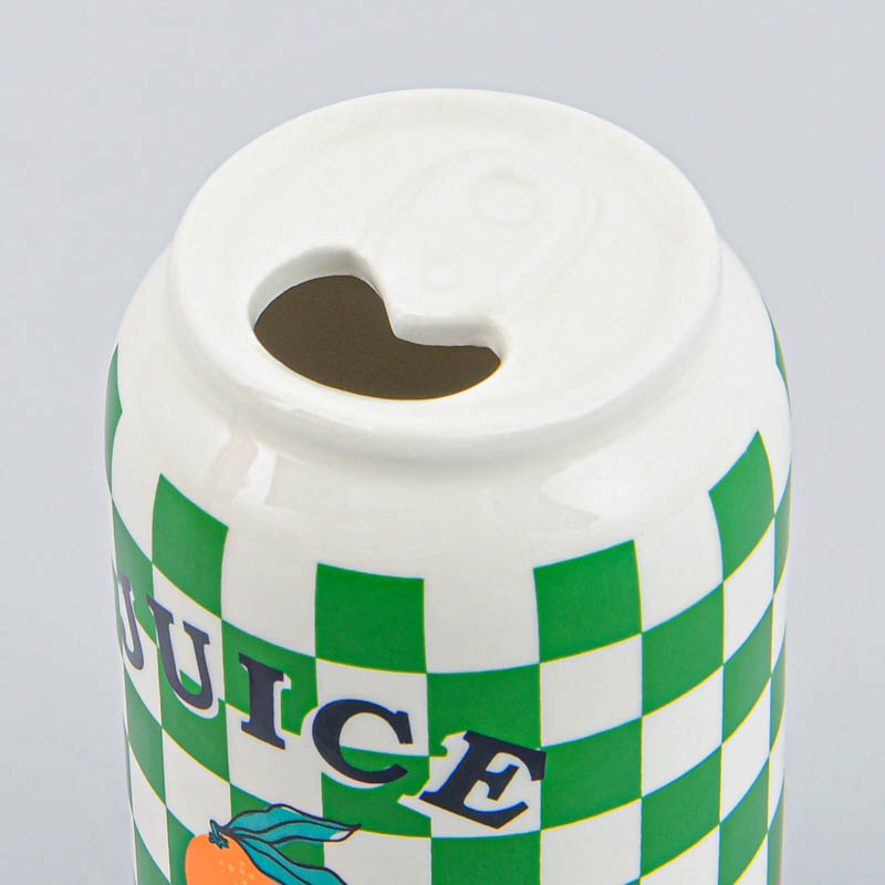 Vase canette orange décoré 'Retronova' 