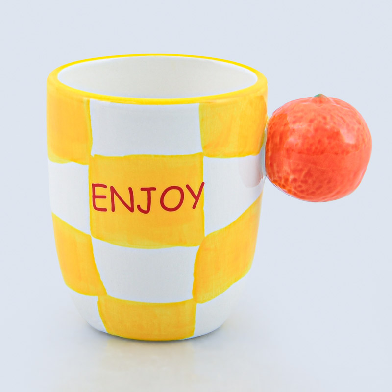 Mug fruité fraise 'Solaya' jaune blanc 20cl