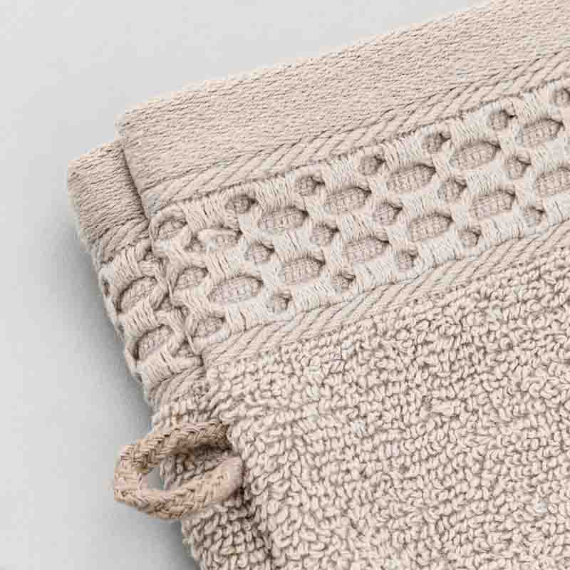 Lot 2 gants de toilette 'Eva' couleur taupe