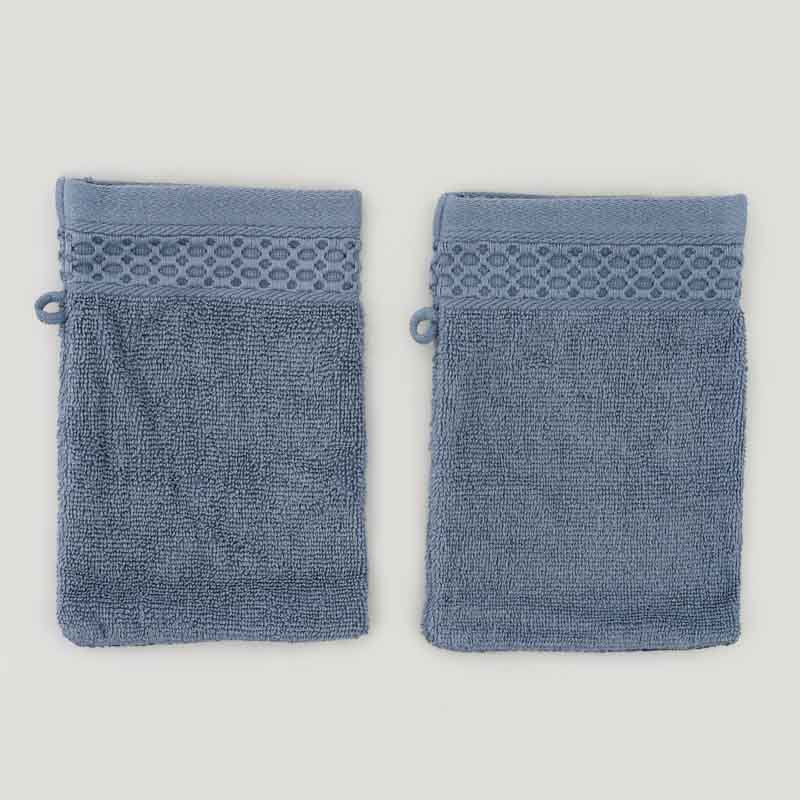 Lot de 2 gants de toilette 'Eva' bleu