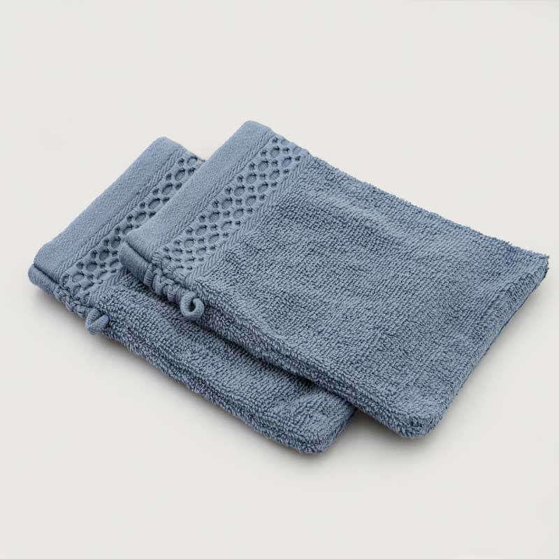 Lot de 2 gants de toilette 'Eva' bleu