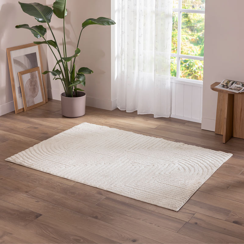 Tapis décoratif arches 'Alo' blanc 120x170cm