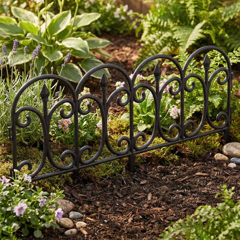 Lot de 4 bordures de jardin noires