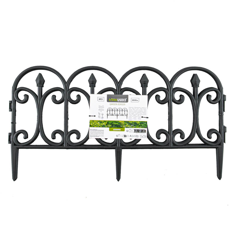 Lot de 4 bordures de jardin noires