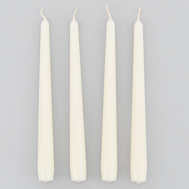 Lot de 4 bougies flambeau 'Blanc Nuage'