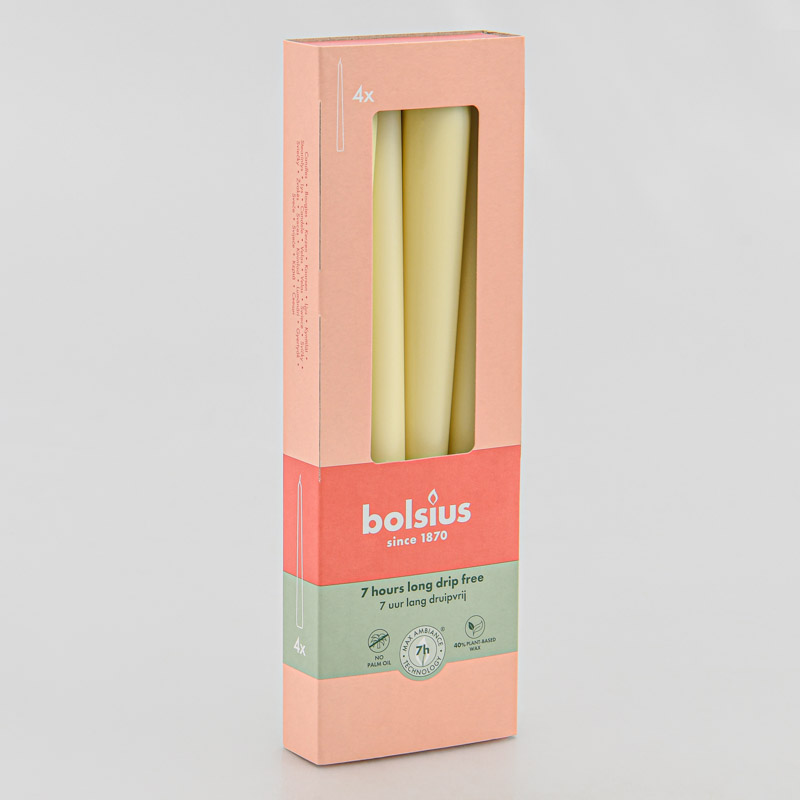 Lot de 4 bougies flambeau 'Perle Douce'