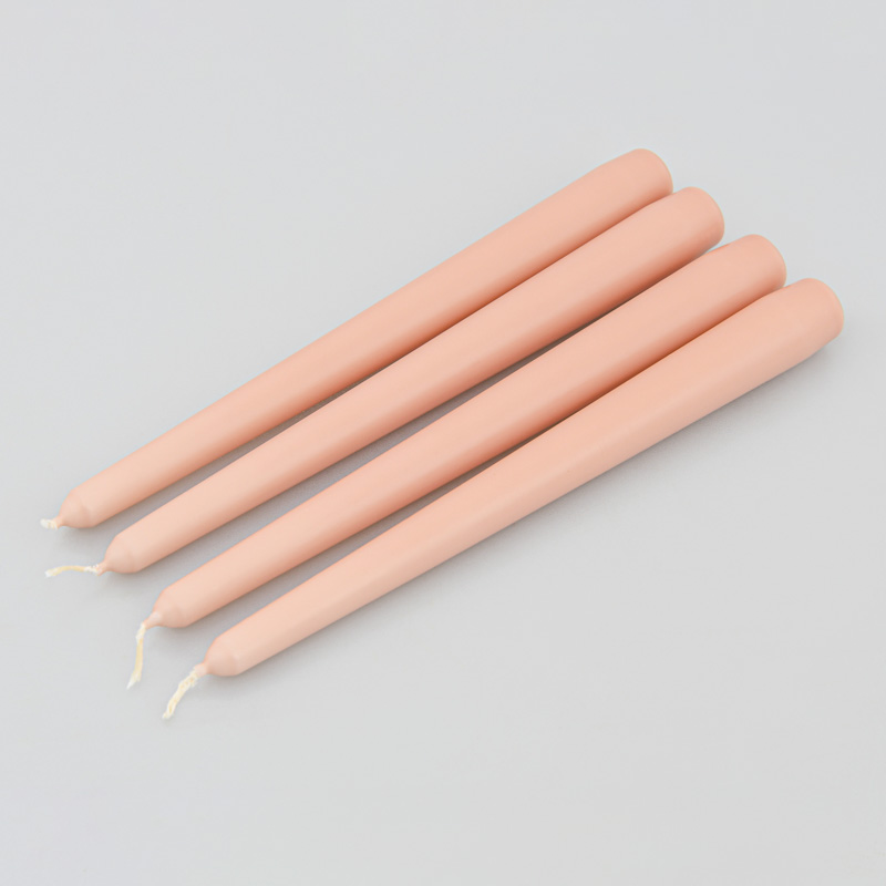 Lot de 4 bougies flambeau 'Rose Brumeux'