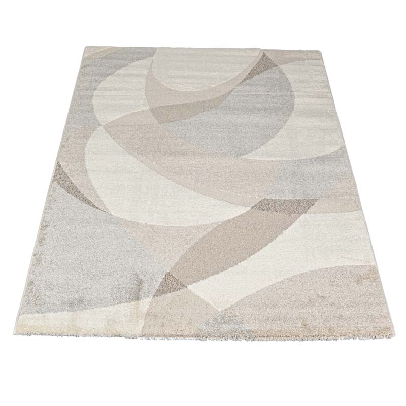 Tapis motifs géométriques 'Ness' crème taupe