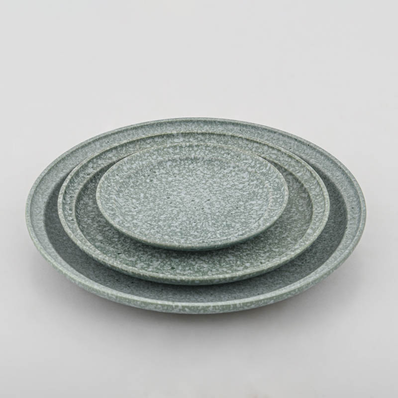 Assiette à dessert bleue 'Fuji en grès