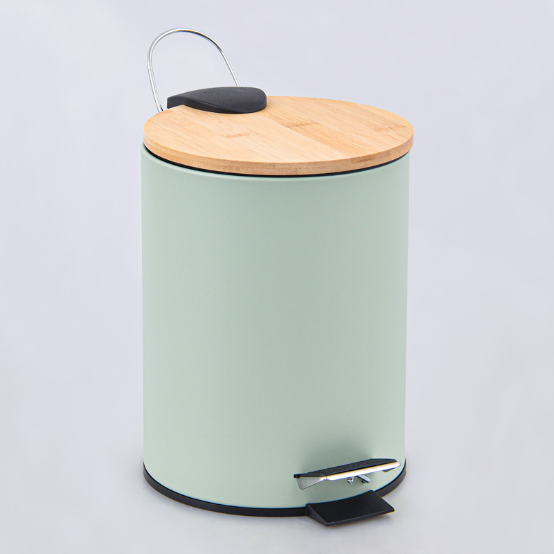 Poubelle de salle de bain ronde 3L vert sauge