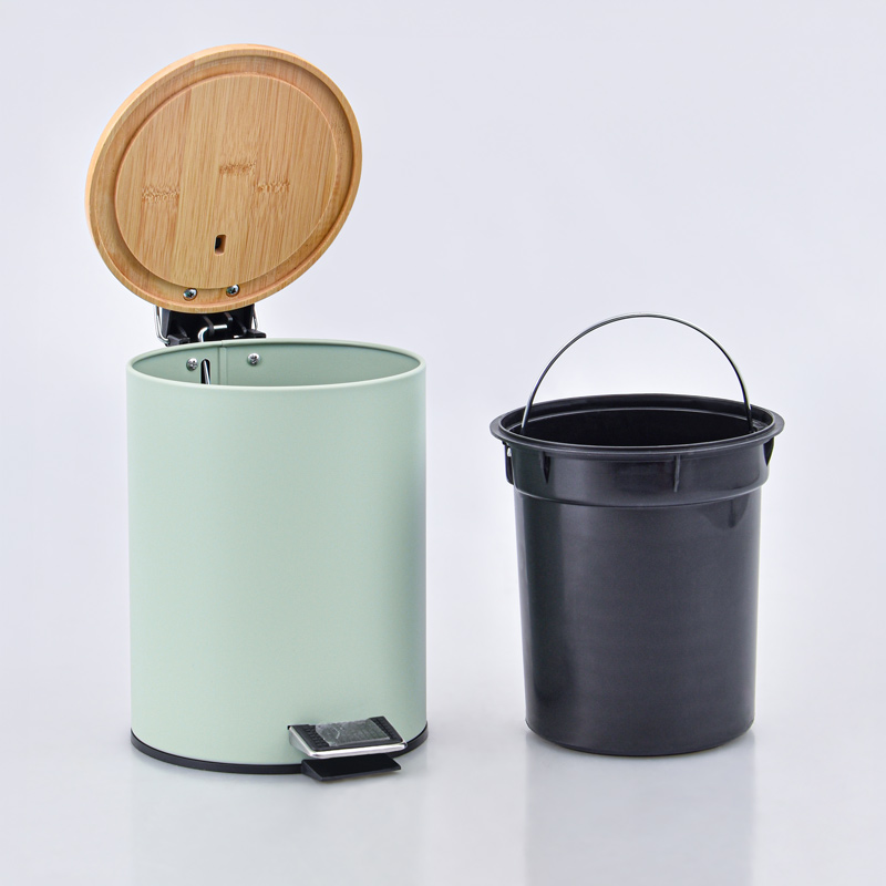Poubelle de salle de bain ronde 3L vert sauge