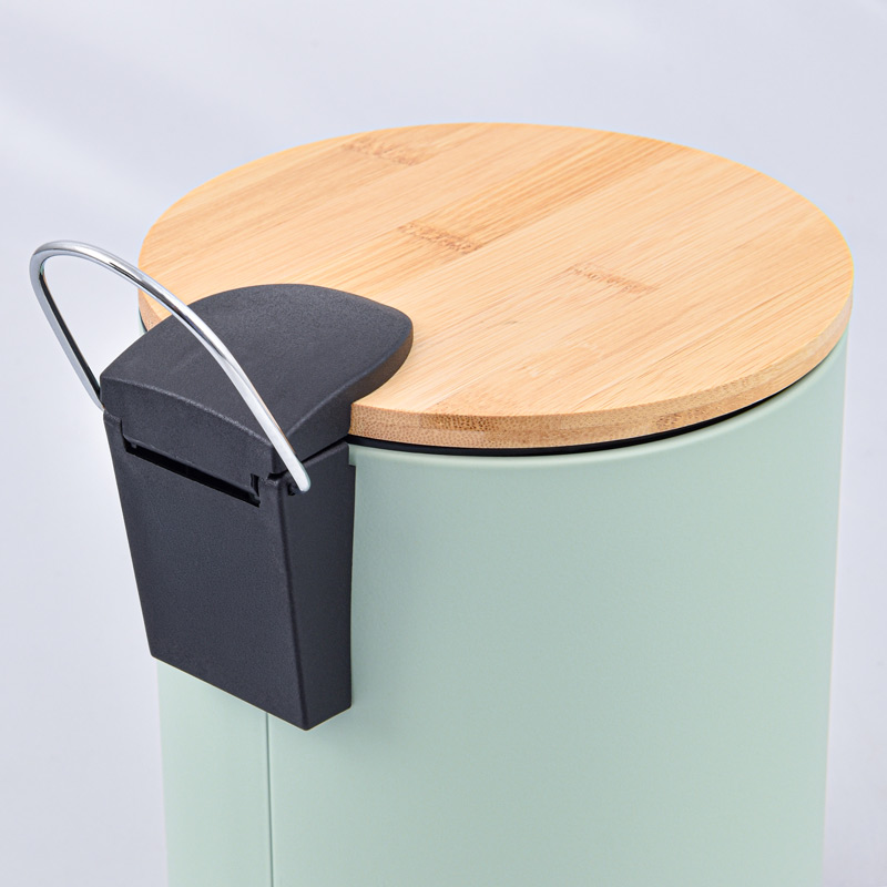 Poubelle de salle de bain ronde 3L vert sauge