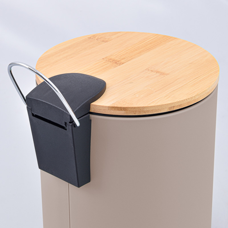 Poubelle de salle de bain ronde 3L taupe