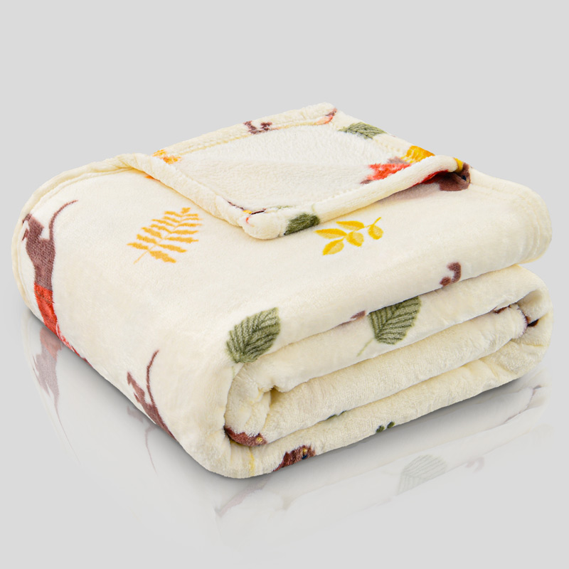 Plaid en microfibre 'Teckel' écru
