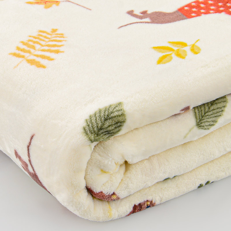 Plaid en microfibre 'Teckel' écru