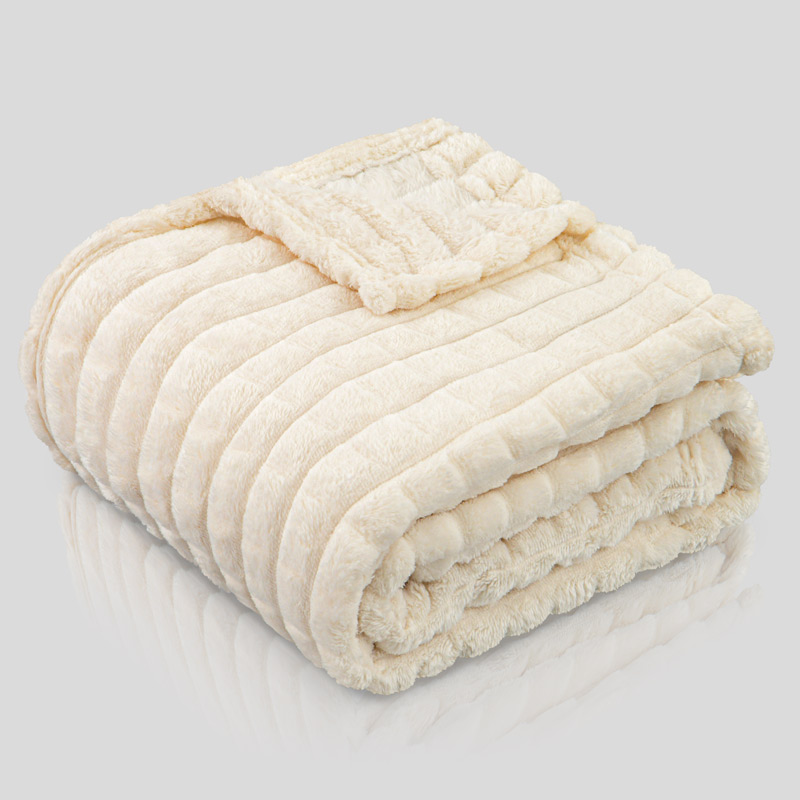 Plaid en flanelle 'Darla' écru