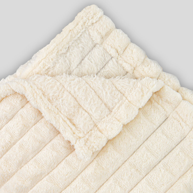 Plaid en flanelle 'Darla' écru