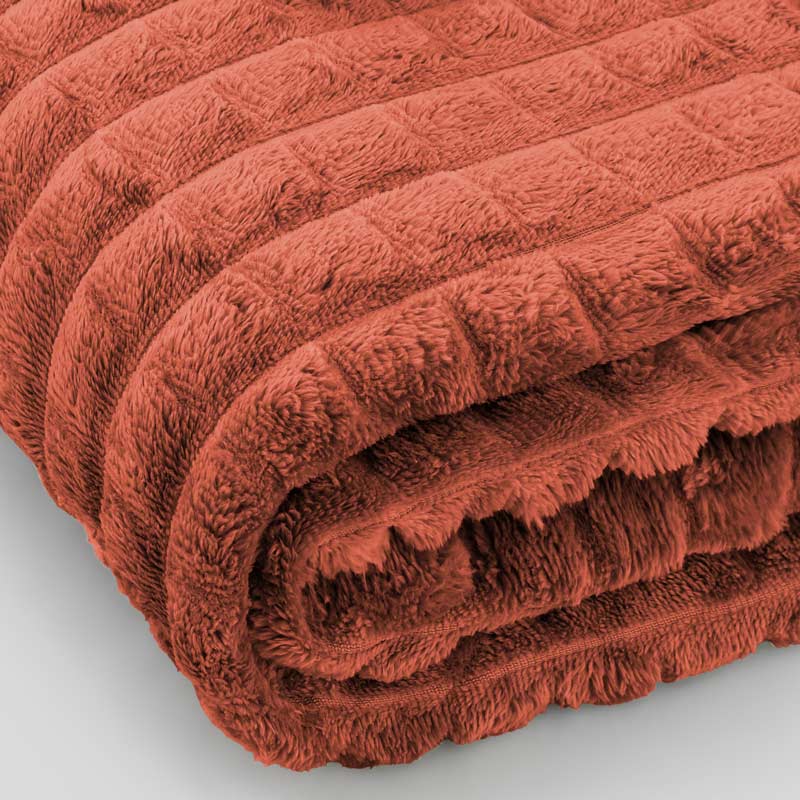 Plaid en flanelle 'Darla' terracotta