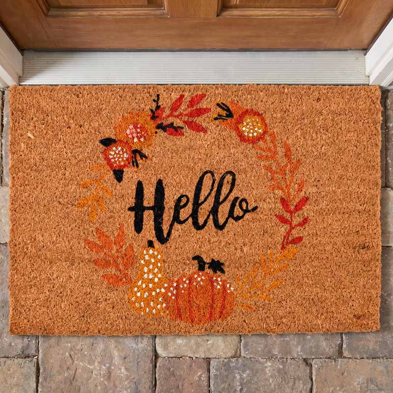 Tapis en coco automnale 'Hello'