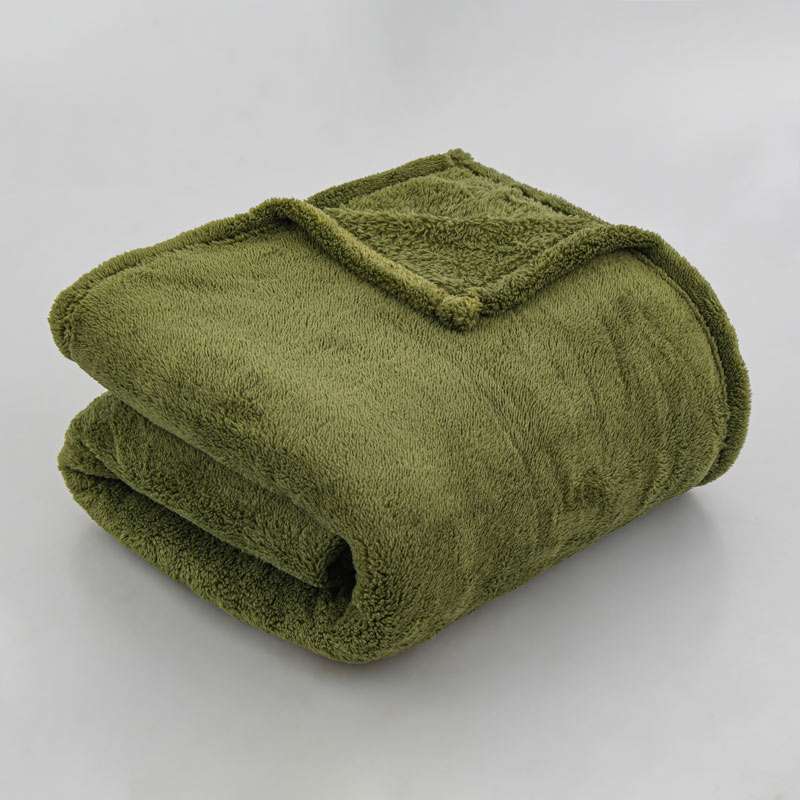 Plaid microfibre 'Seldovia' kaki