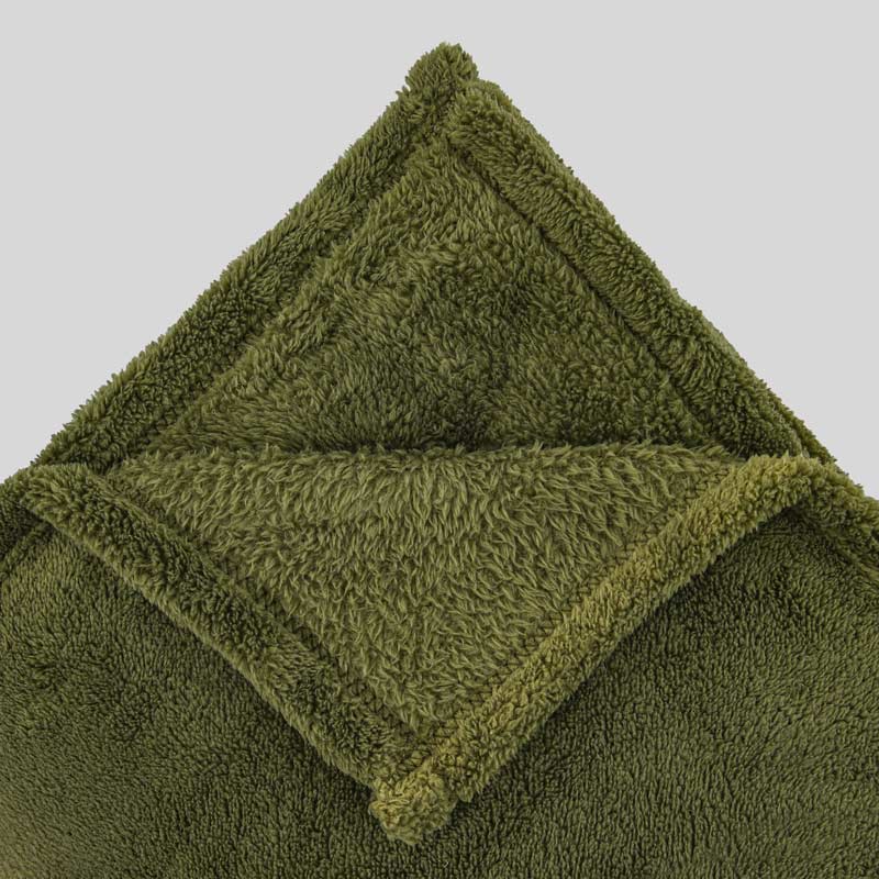 Plaid microfibre 'Seldovia' kaki