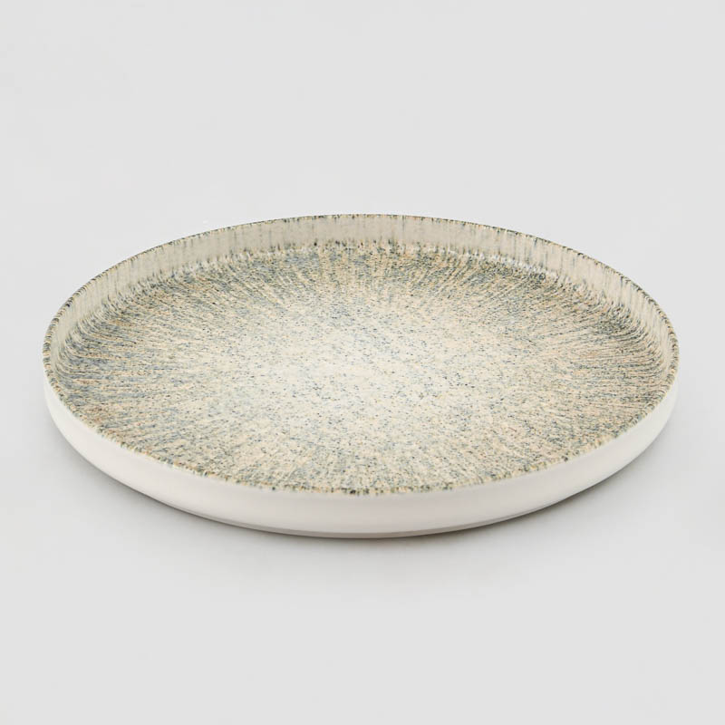 Assiette plate 'Aurea' beige et bleu 