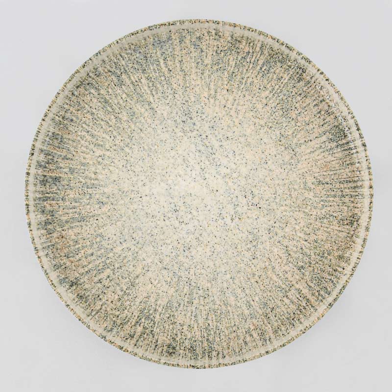 Assiette plate 'Aurea' beige et bleu 