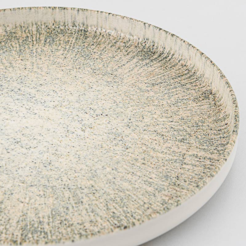 Assiette plate 'Aurea' beige et bleu 