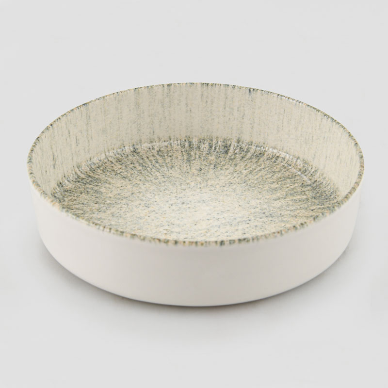Assiette multiusage 'Aurea' beige et bleu 