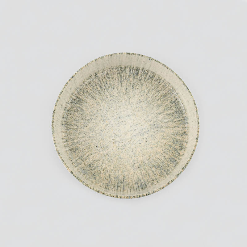 Assiette multiusage 'Aurea' beige et bleu 