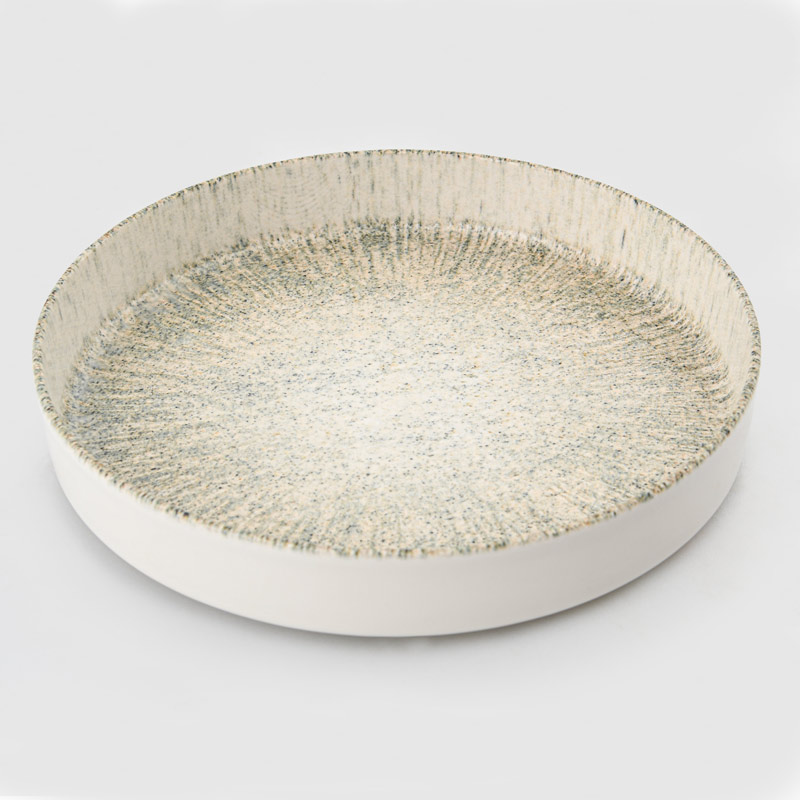 Assiette multiusage 'Aurea' beige et bleu 