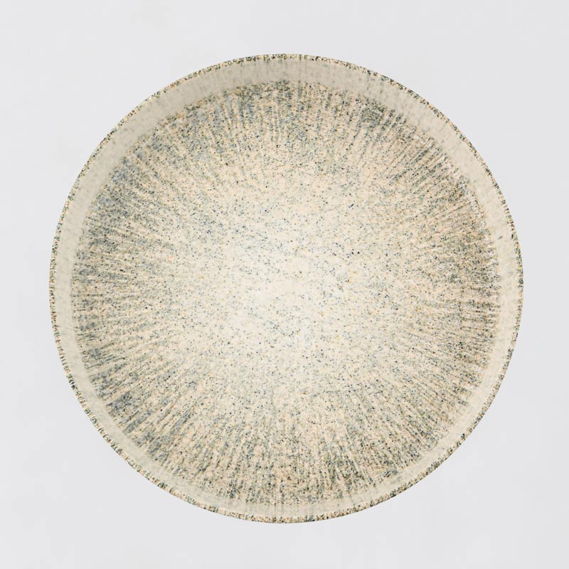 Assiette multiusage 'Aurea' beige et bleu 