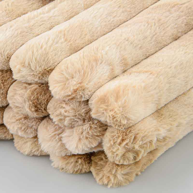 Plaid imitation fourrure 'Stripes' beige