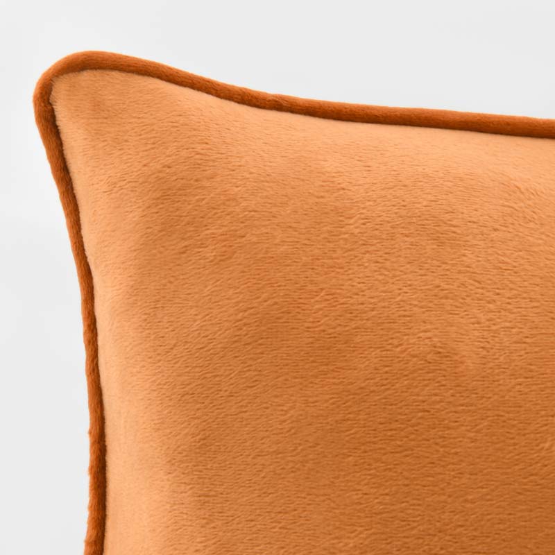Coussin 'Coeur d'automne' imitation lin brodé 