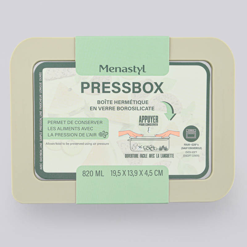 Boîte alimentaire 'PressBox' céladon 82cl