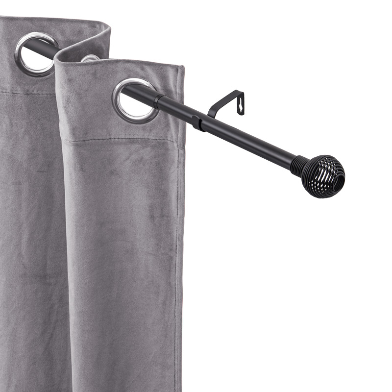 Kit tringles extensibles 'Spirale' noir mat