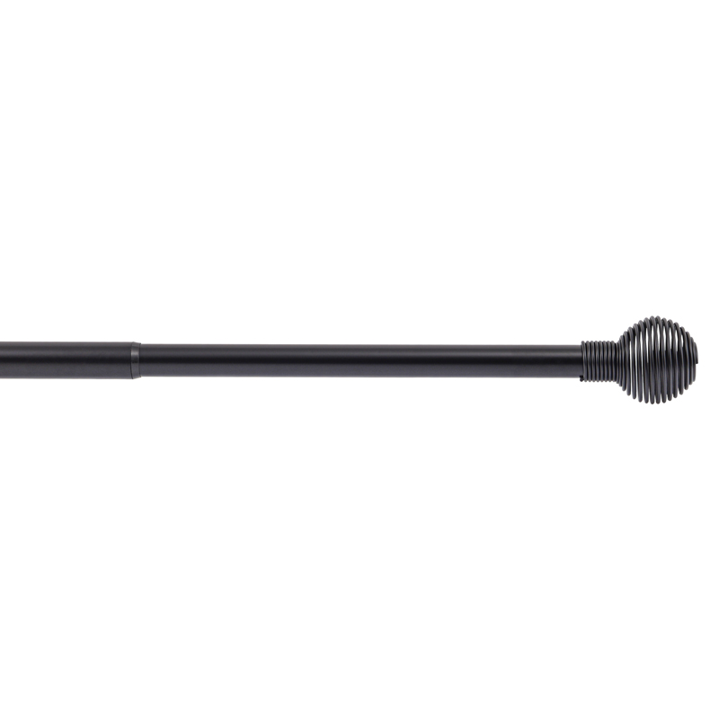 Kit tringles extensibles 'Spirale' noir mat