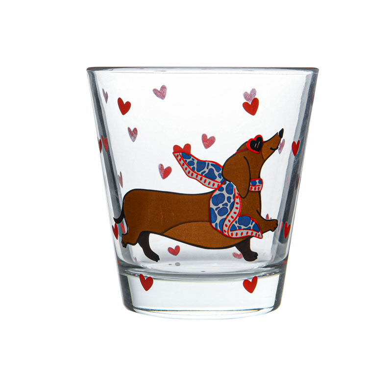 Verre décoré bas 'Teckel Paris' 25cl 