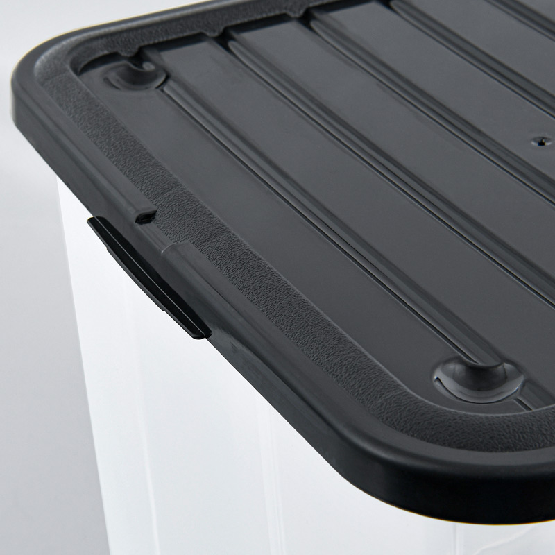 Boîte de rangement double ouverture noire 60L