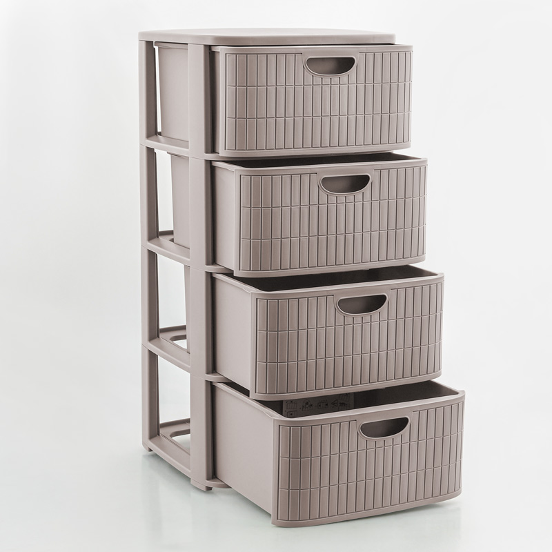 Tour de rangement 'Domus' 4 tiroirs greige