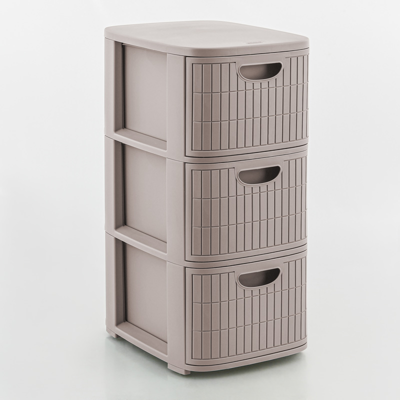 Tour rangement slim 'Domus' 3 tiroirs greige
