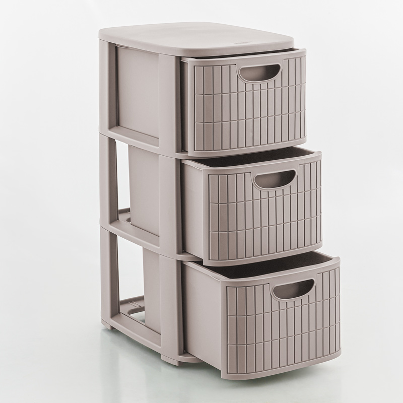 Tour rangement slim 'Domus' 3 tiroirs greige