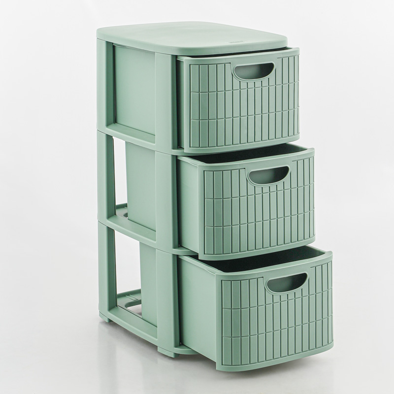 Tour rangement slim 'Domus' 3 tiroirs vert