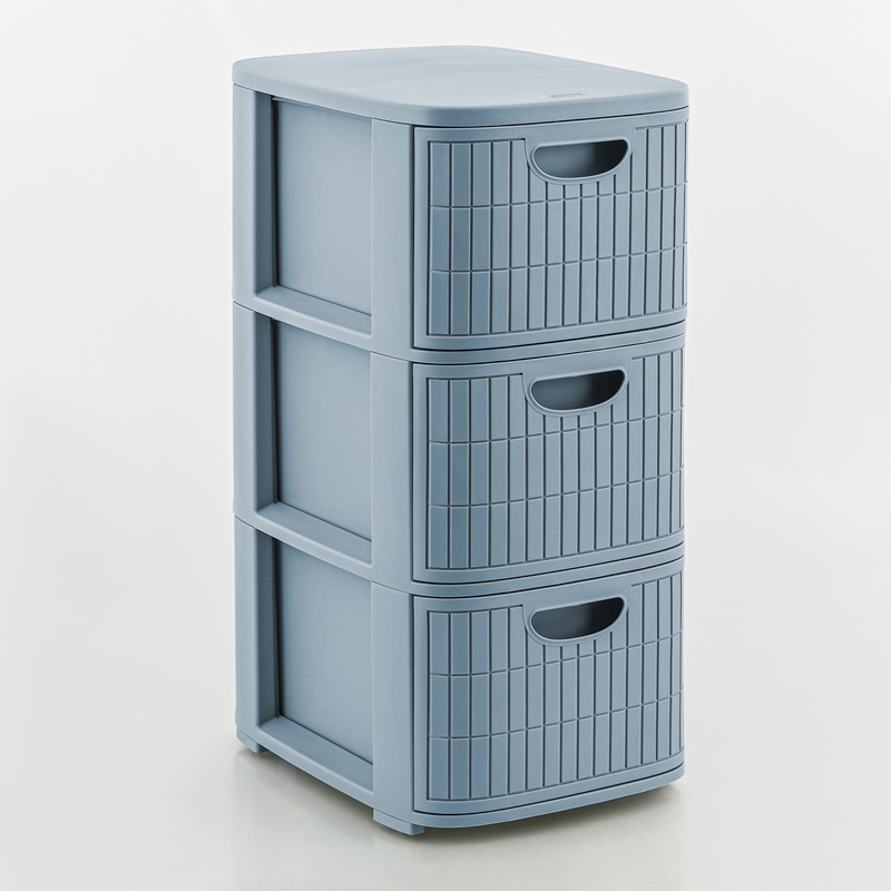 Tour rangement slim 'Domus' 3 tiroirs bleu