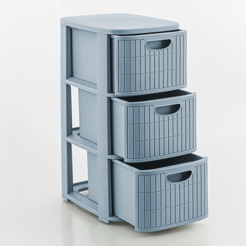 Tour rangement slim 'Domus' 3 tiroirs bleu