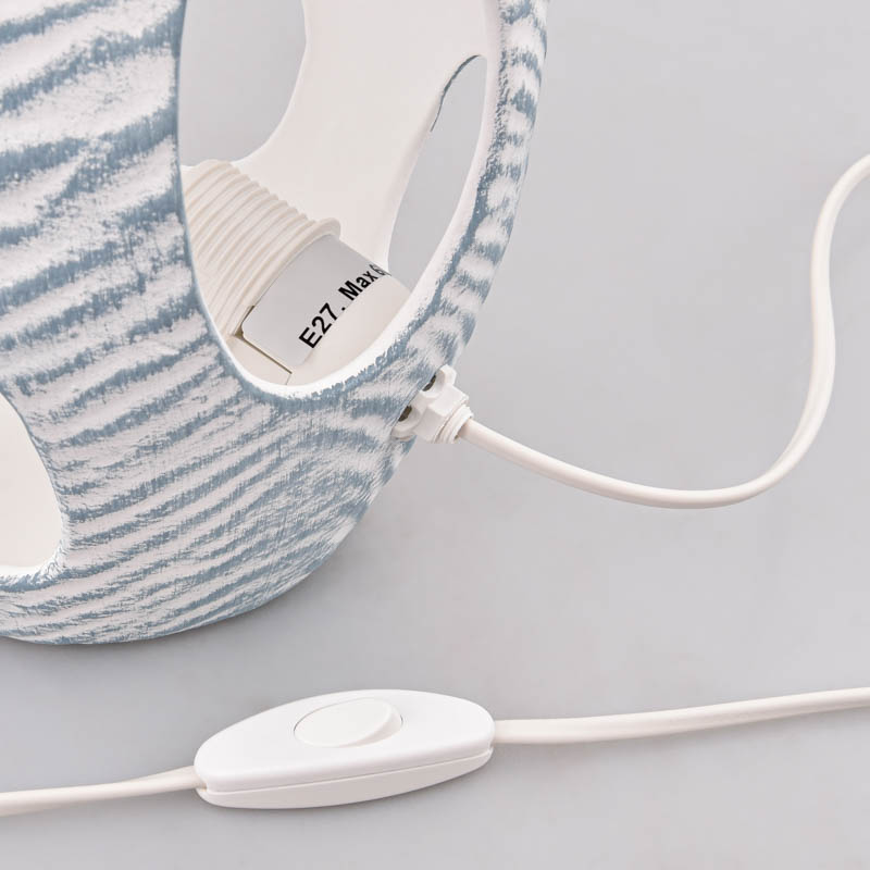 Lampe d'ambiance 'Ondine' blanche et bleue