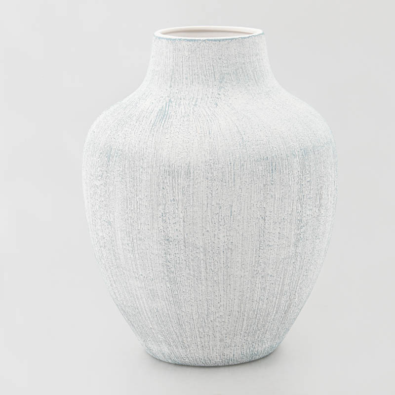 Vase texturé 'Olivia' blanc et bleu